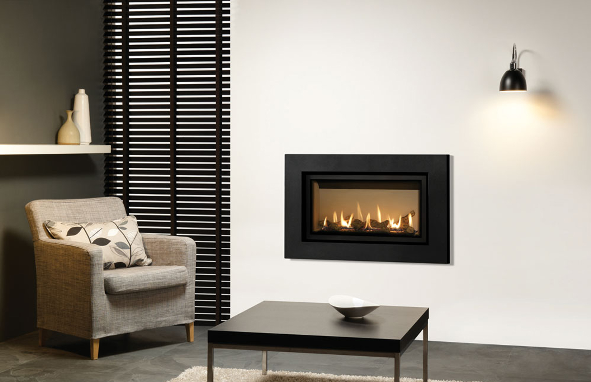Gazco Studio Slimline Glass Fronted Gas Fire Stonewoods